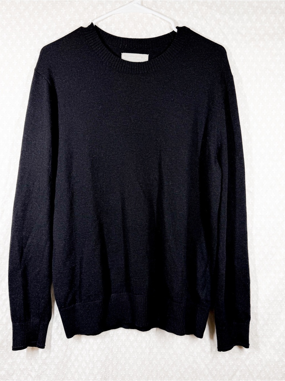 Everlane Black Organic Cotton Crewneck Sweater